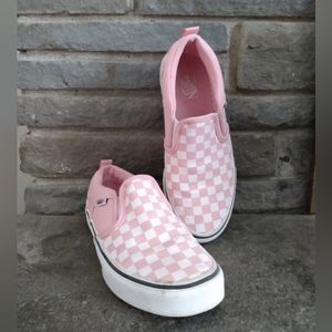 Vans Pink and White Checkered, US Kids Size 4 Women's Size 6
